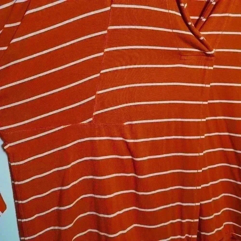 Free People We The Free Can't Fool Me Striped Orange and White Tee Size Small